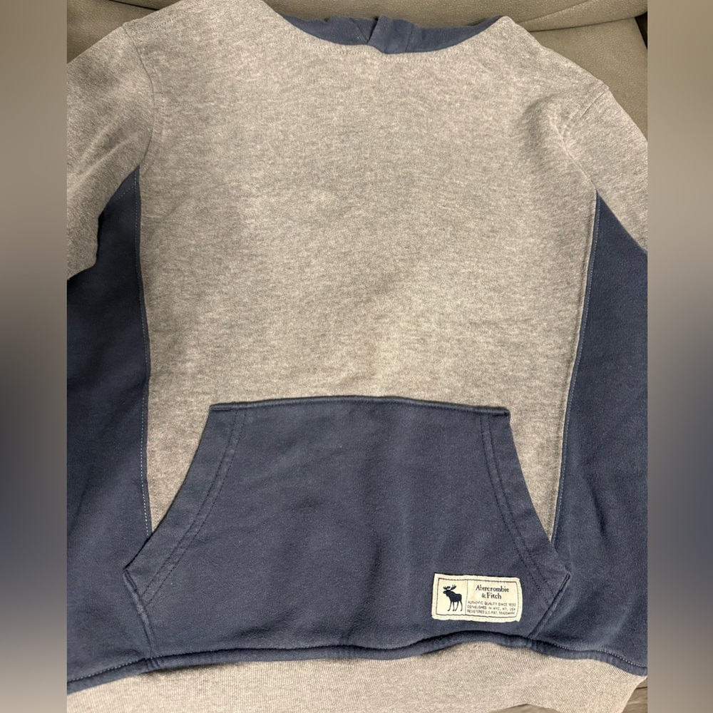 Abercrombie Kids Gray and Blue Crewneck Sweater